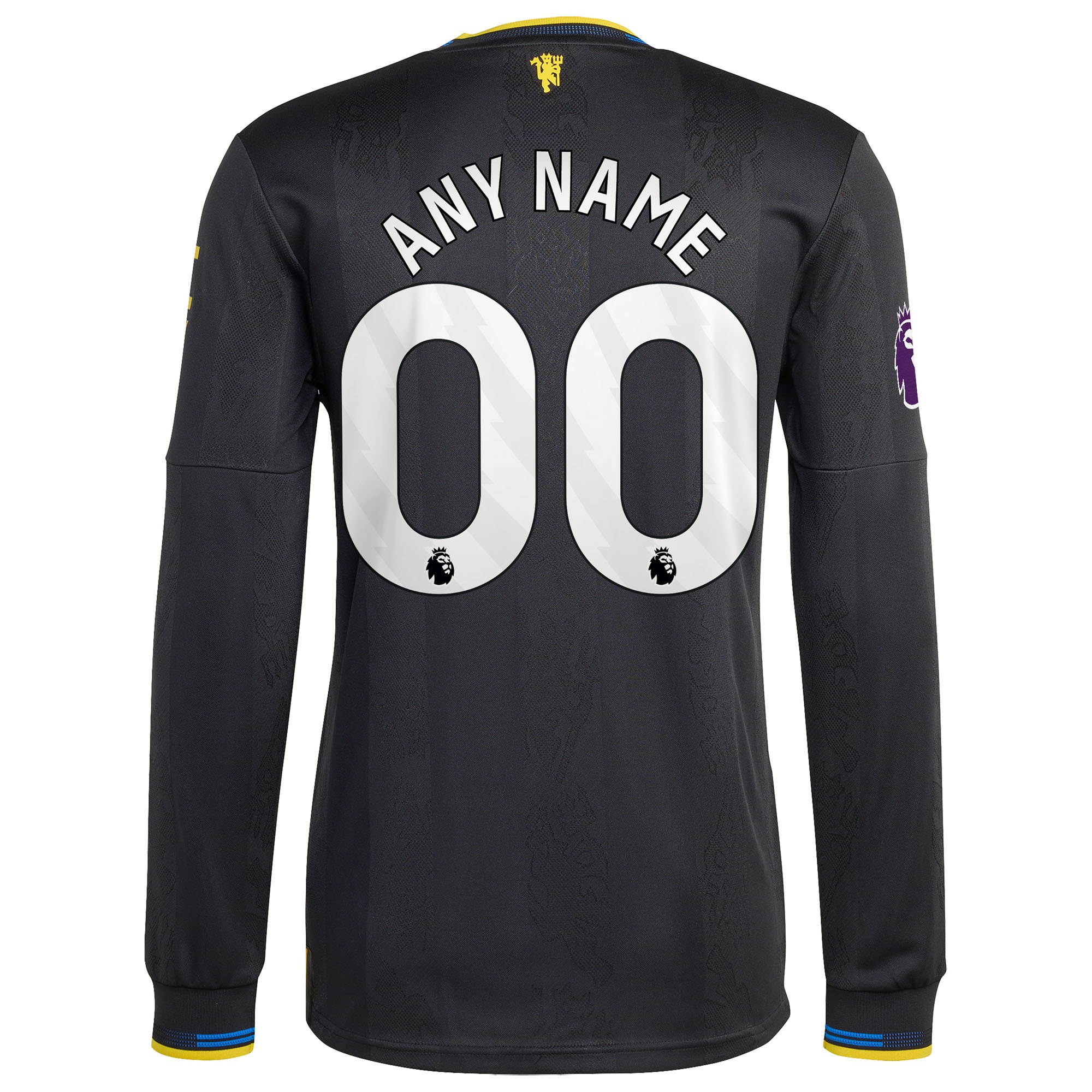 [SJH] Manchester United 2025/26 Third Authentic Long Sleeve Custom Jersey - Black