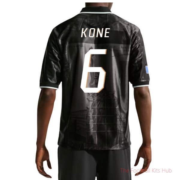 France 2026-2027 Dri-FIT Shirt Kone #6 Soccer Kit Anthracite