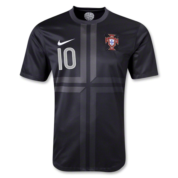 2013 Portugal 10 QUARESMA Away Black Shirt - Official Replica 4648