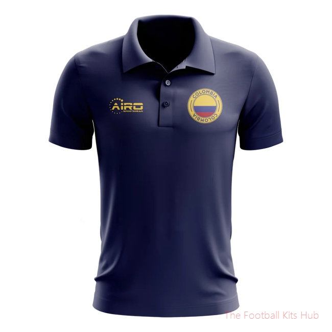 Men Colombia Football Polo Shirt (Navy)