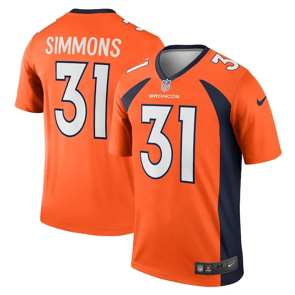 None Justin Simmons  Jersey - Orange | NFL Player Jersey | NFL Footbal