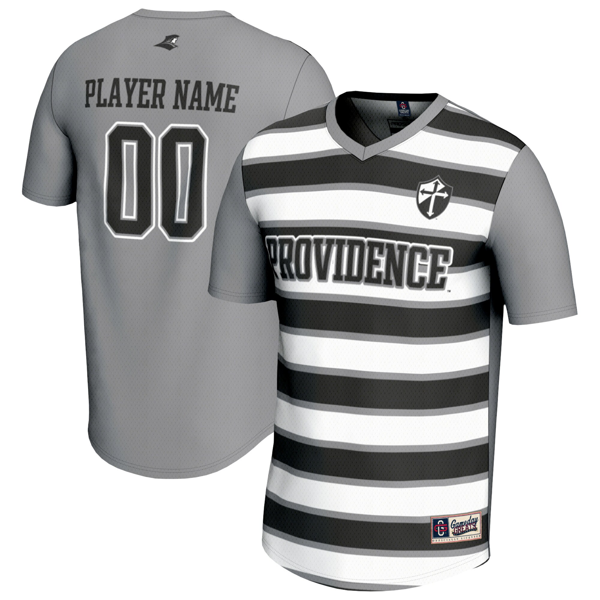 [SJH] Providence Friars GameDay Greats Youth NIL Pick-A-Player Collegiate Women's Soccer Lightweight Fashion Jersey - Silver/Black