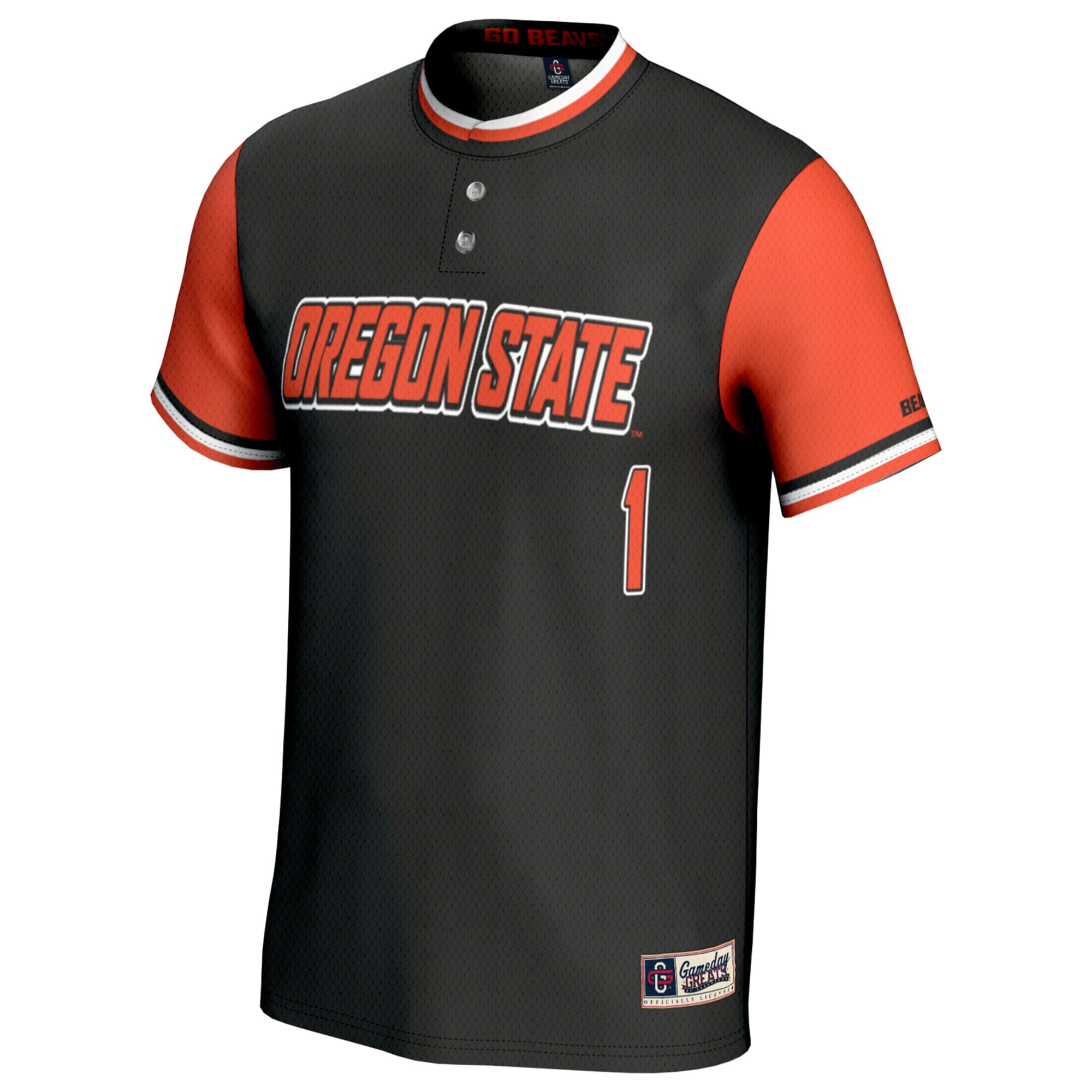 #1 Oregon State Beavers GameDay Greats Youth Softball Fashion Jersey - Black