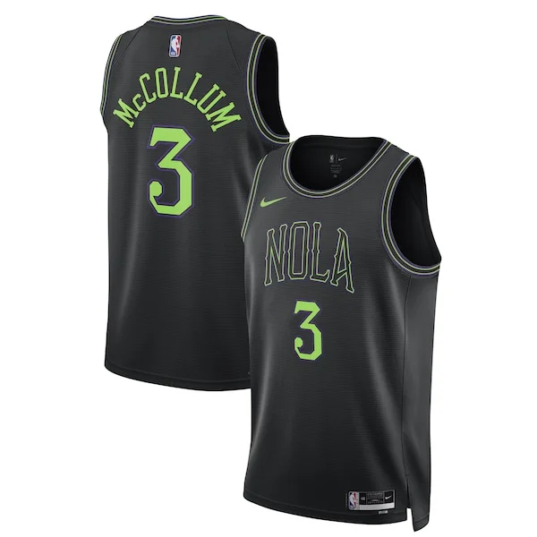 CJ McCollum NOP Top-Grade Basketball Jersey - Black - Licensed Product