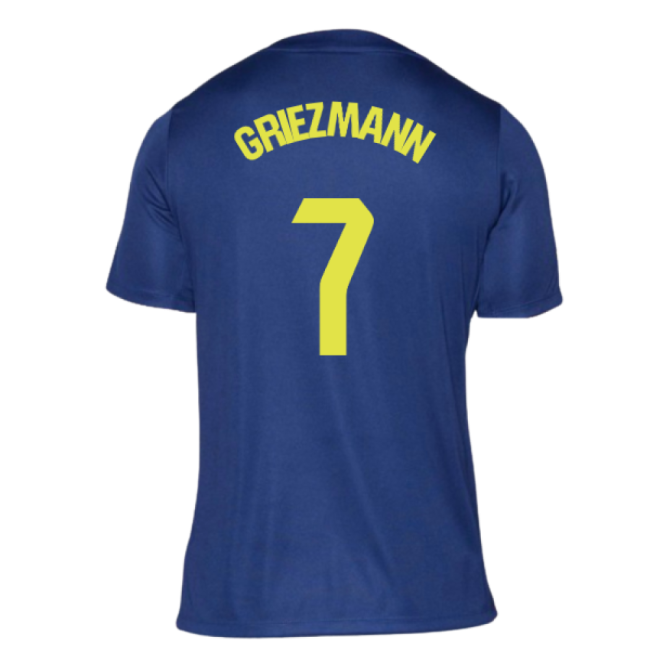 Official 2025-2026 Atletico Madrid Pre-Match Shirt (Blue-Yellow) (Griezmann