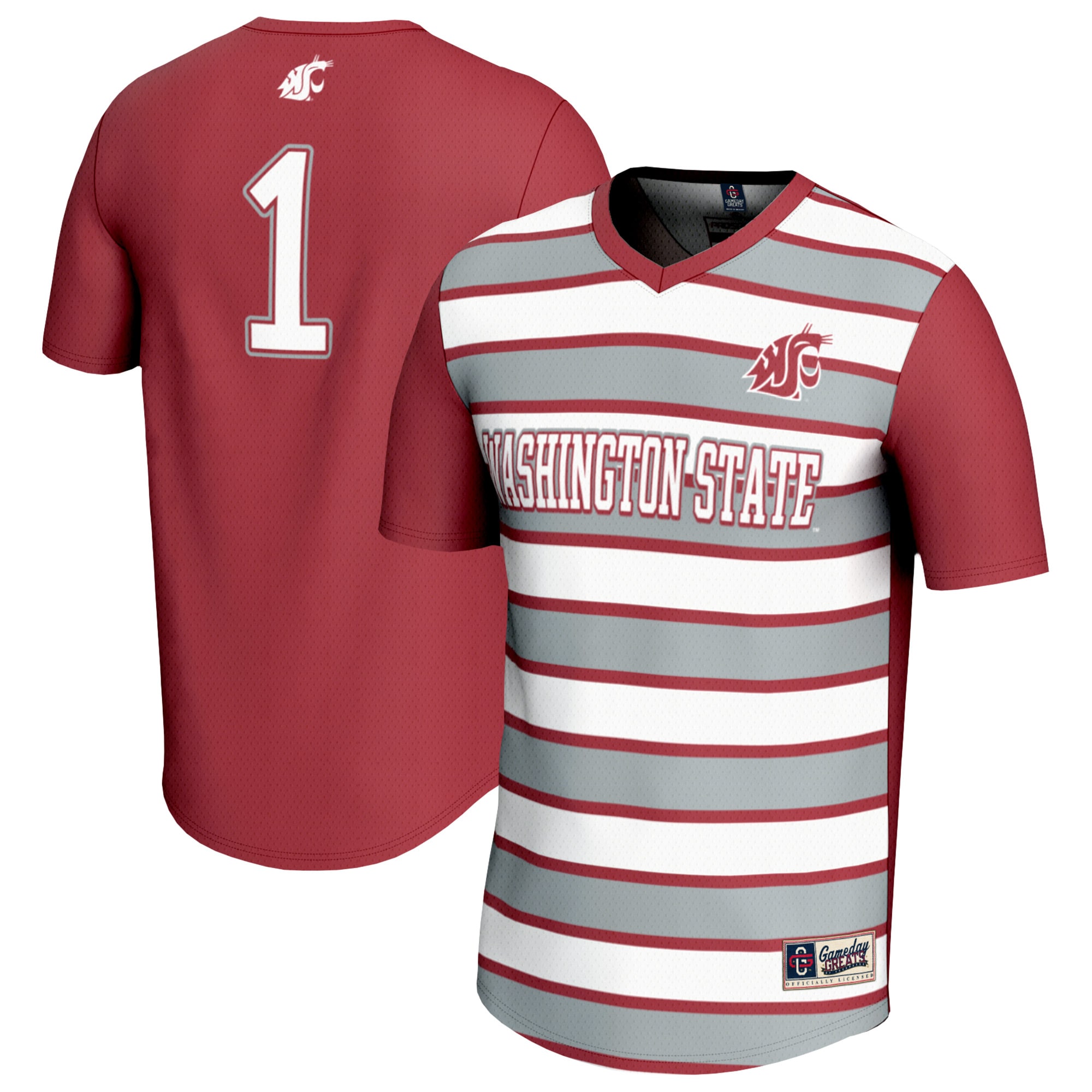 [SJH] Washington State Cougars GameDay Greats Youth Lightweight Soccer Fashion Jersey - Crimson
