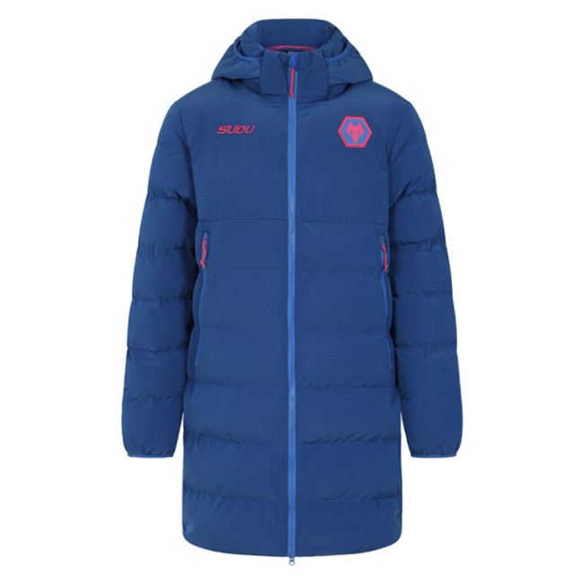 2025-2026 Wolves Training Long Bench Jacket (Lapis Blue)