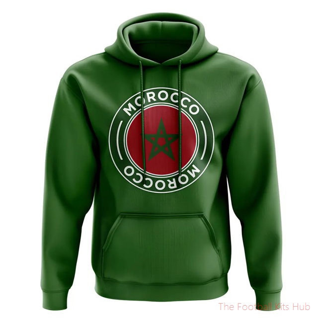 Men Morocco Football Badge Hoodie (Green)