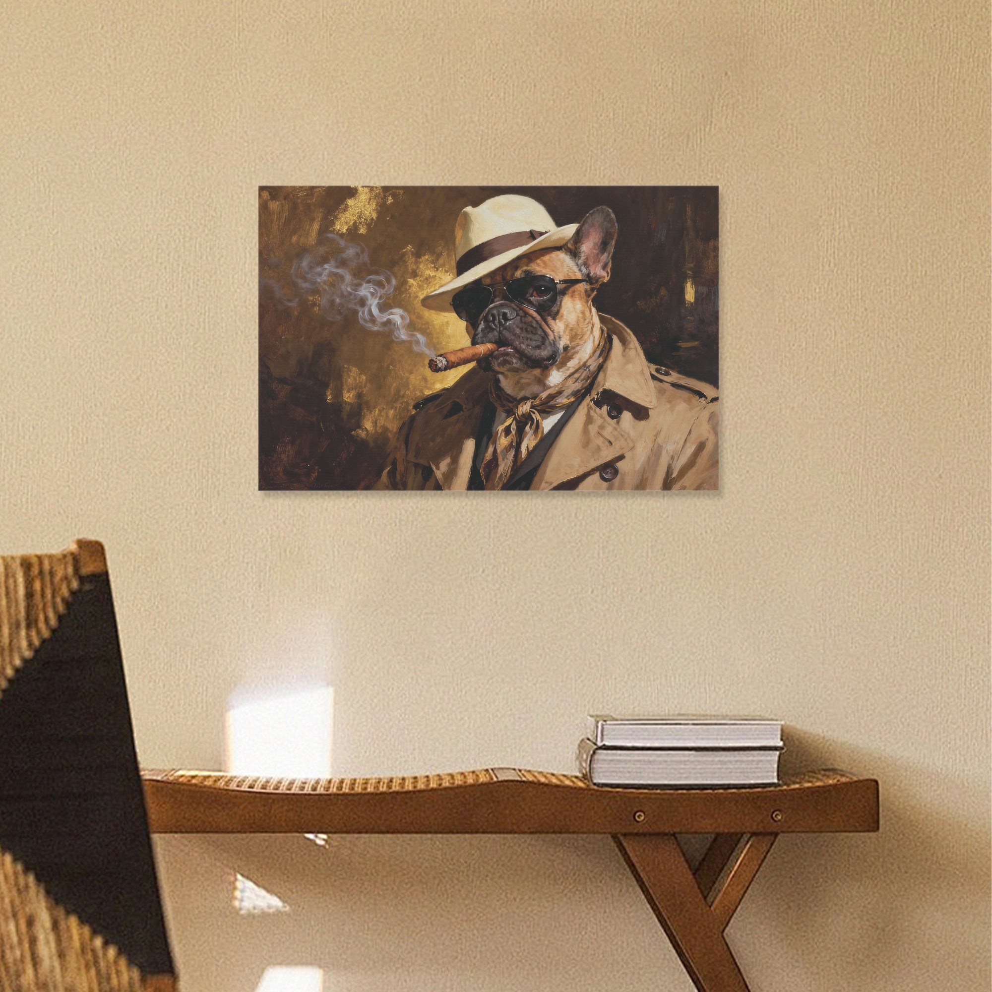 High-Quality Cleo - Adorable Frenchie Canvas Wall Art for Casual Outings