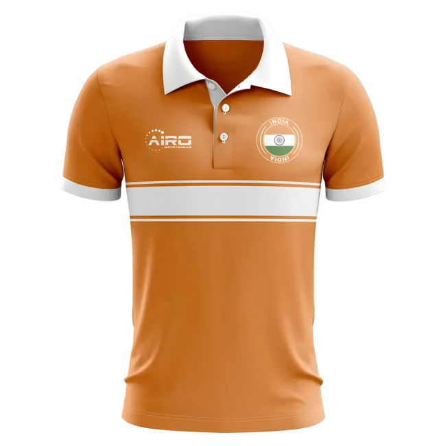 Tournament-Edition Elite India Concept Stripe Polo Shirt (Orange)