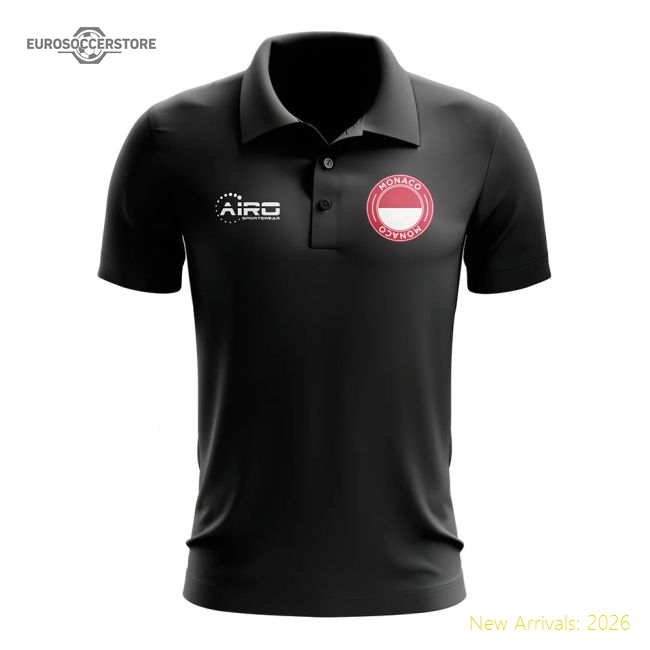 Les Monegasques Football Supporter Polo (black) - Excellent Value