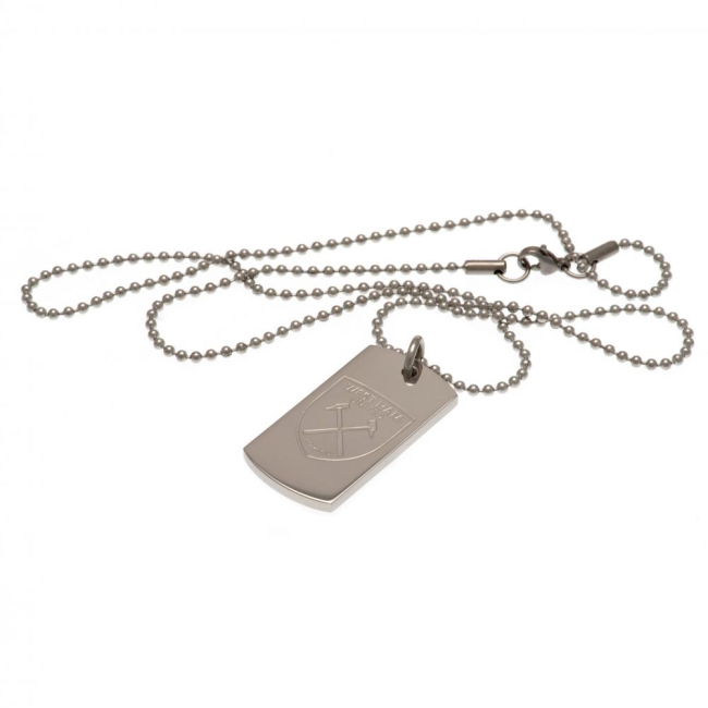 West Ham United FC Engraved Dog Tag & Chain | Official Merchandise