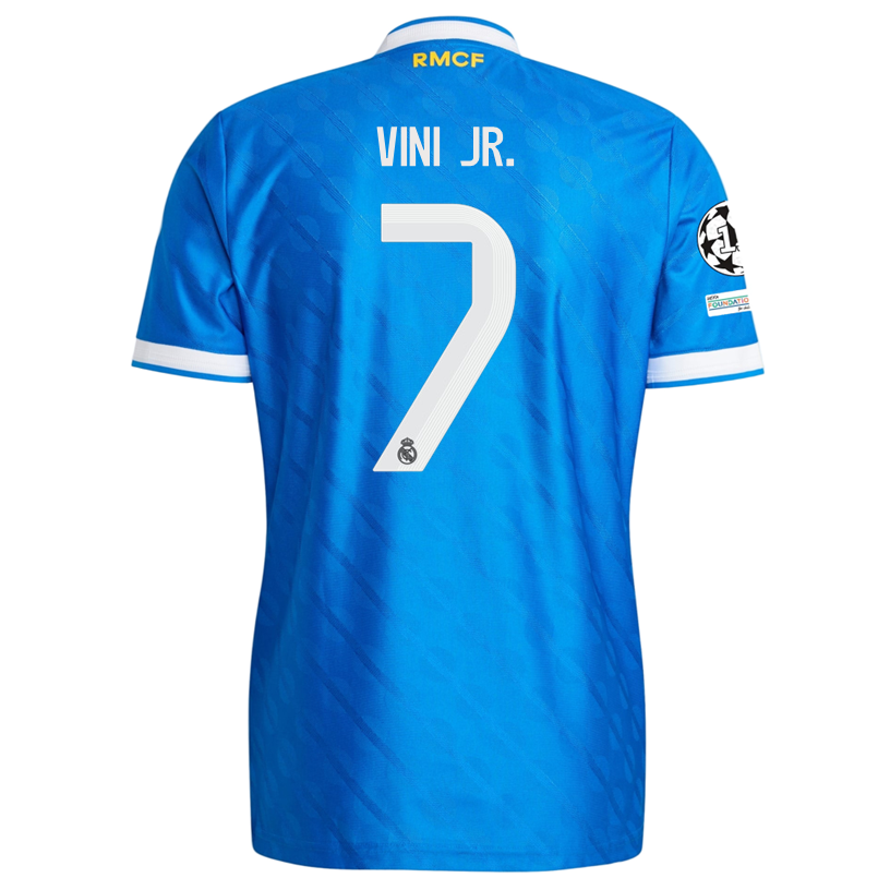 Vini Jr Real Madrid Authentic Third Football Shirt 25/26 Champions League Blue