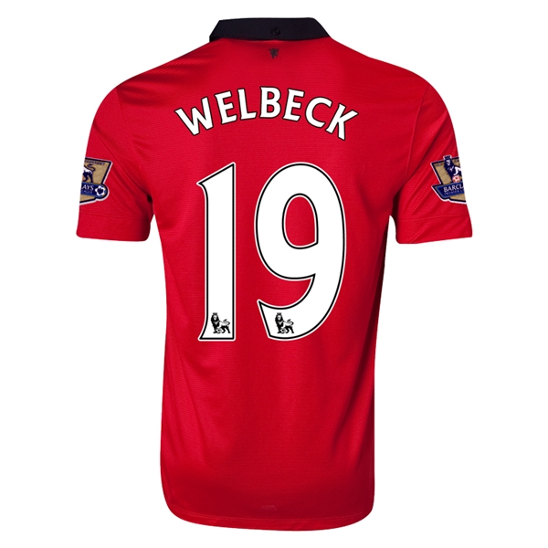 13-14 Manchester United 19 WELBECK Home Jersey Shirt - Official