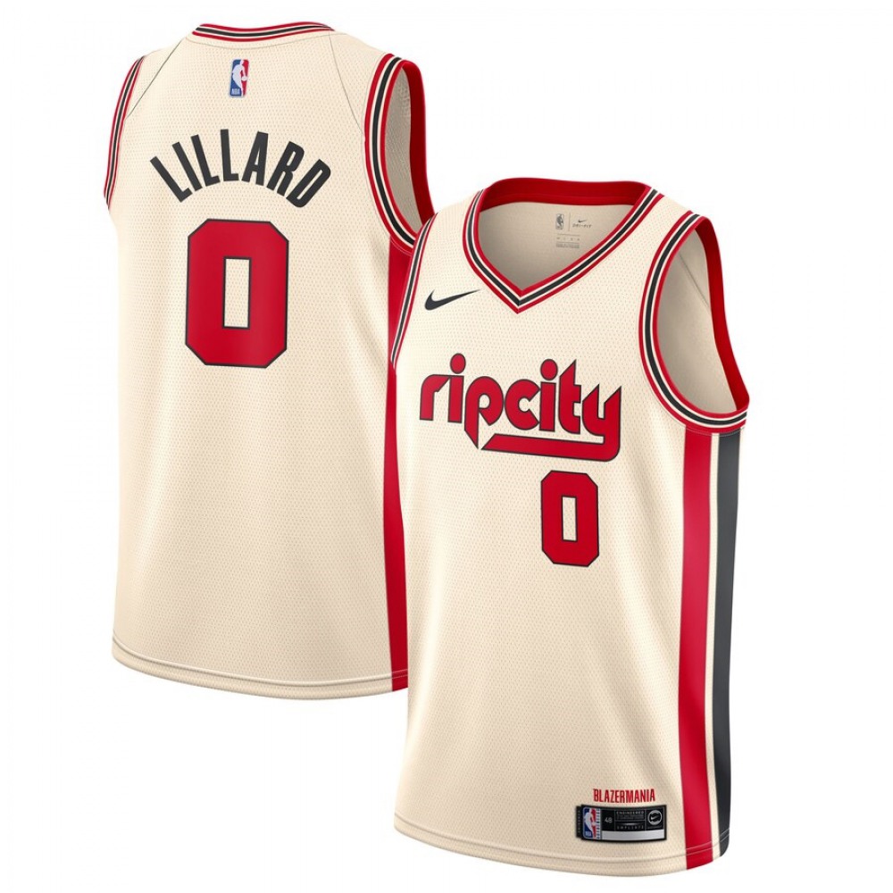 Authentic Men's Trail Blazers #0 Damian None Basketball Jersey