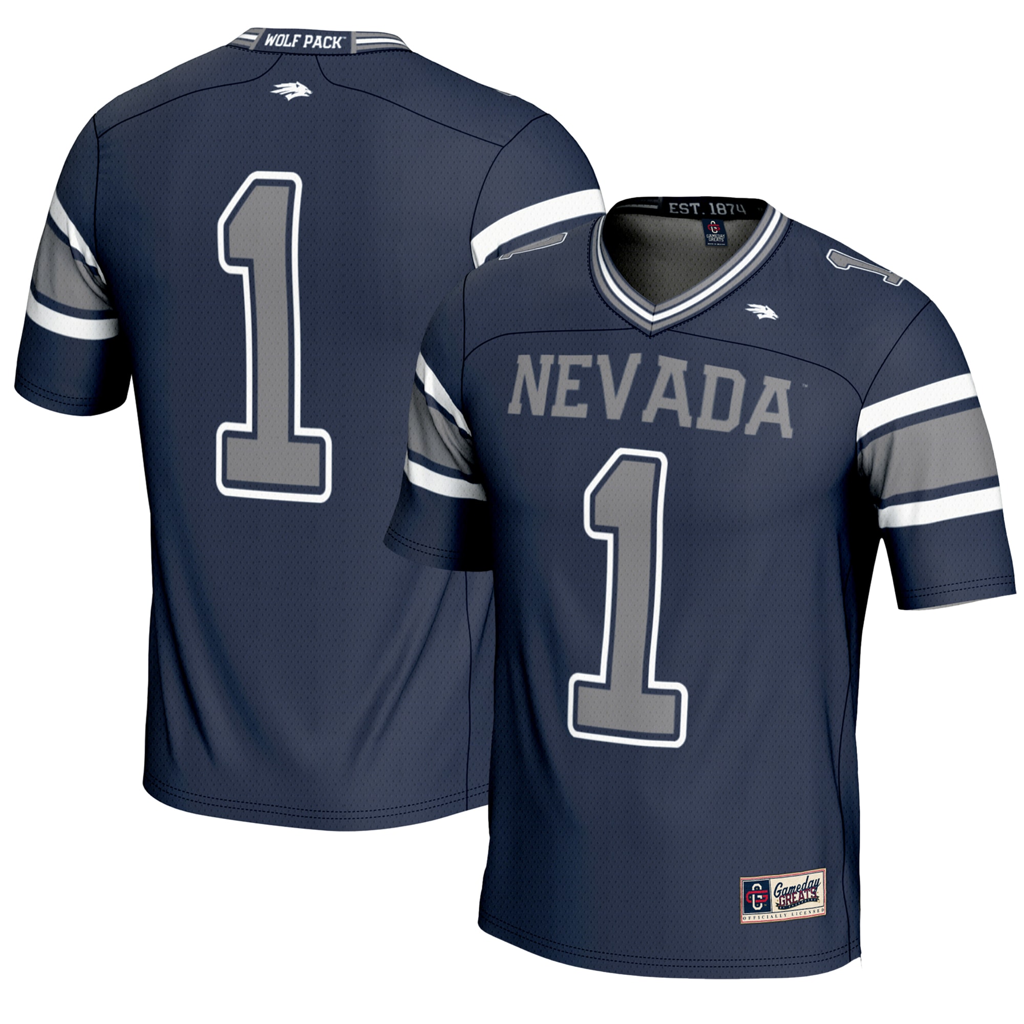 #1 Nevada Wolf Pack GameDay Greats Endzone Football Jersey - Navy