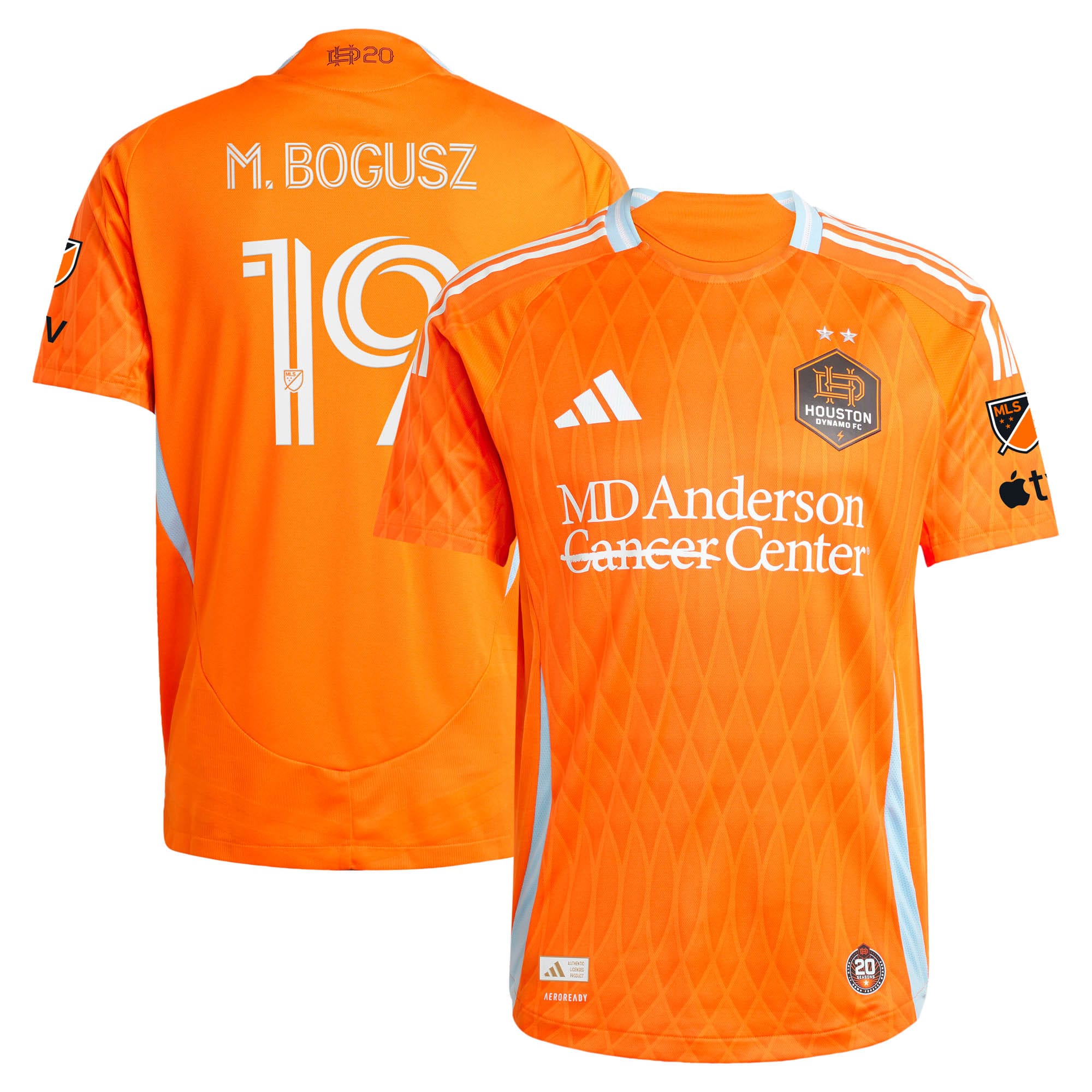 [SJH] Youth Mateusz Bogusz Houston Dynamo FC 2025 Season 20 On-Field Authentic Jersey - Orange