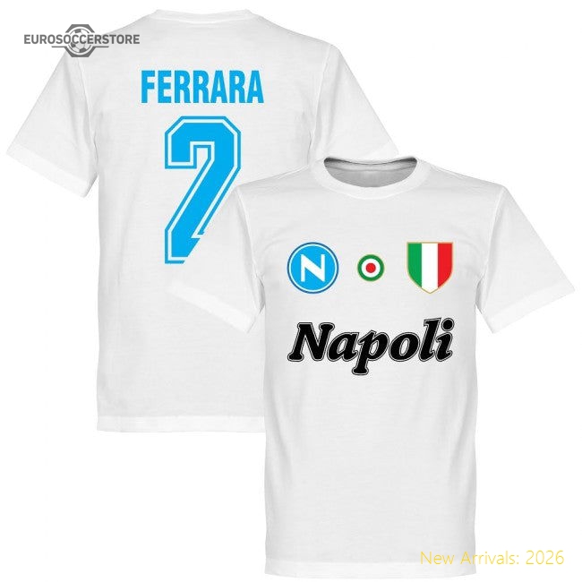 Ferrara Napoli 2 Team T-Shirt - White In Multiple Sizes