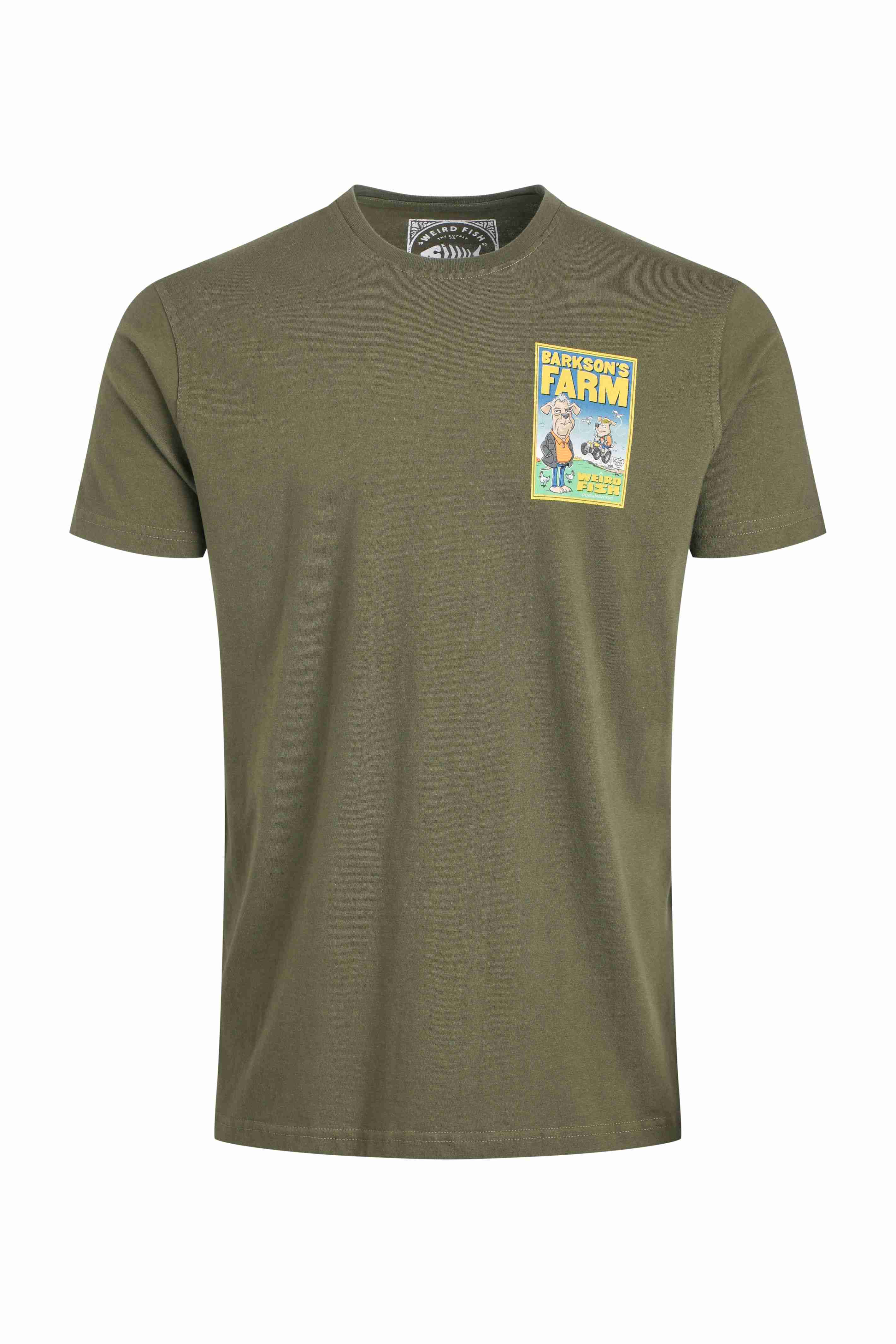 Barkson's Farm Back Print Artist T-Shirt Deep Lichen Green