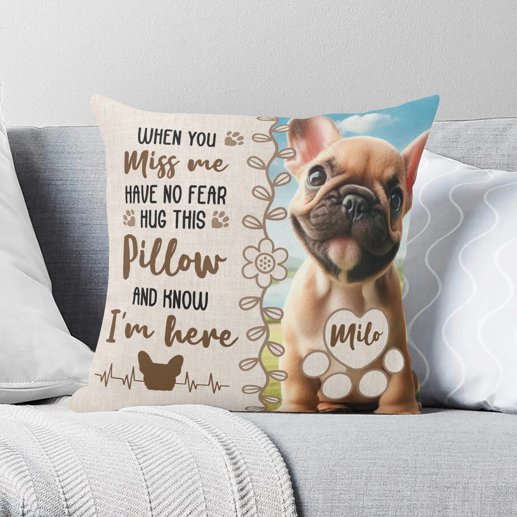 Name And Image Personalized Pillow Outdoor Use | Non-slip Design