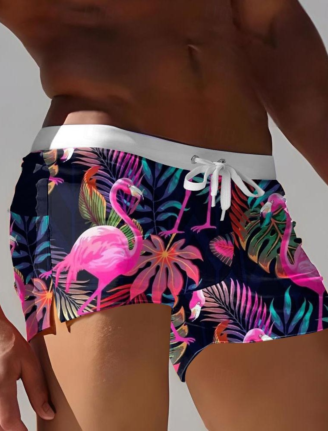Men's Rooster Chick Funny Slang Stretchy Boxer Briefs Swimming Trunks
