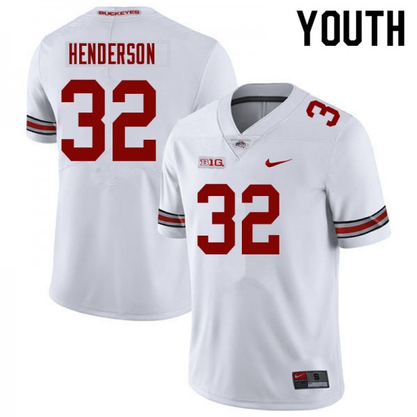 Nike Ohio State Buckeyes #32 TreVeyon Henderson Youth Stitch Jersey - White