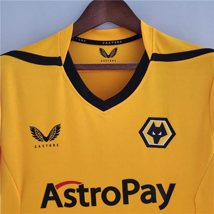 Moisture Wicking Wolverhampton Wanderers 2223 Home Yellow Soccer