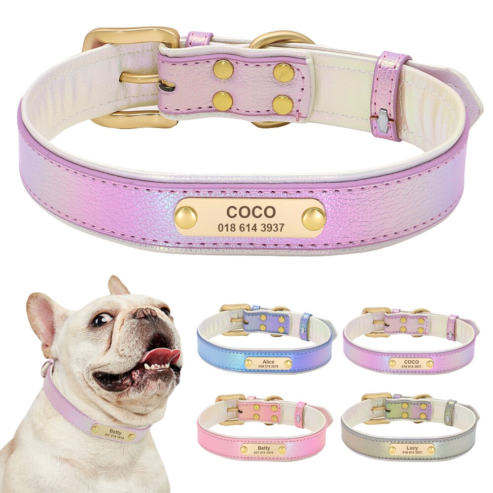 Breed-Specific Personalized Frenchie Collar In Pu Leather Custom Fit ...