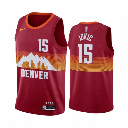DEN Red Nike N. Jokic #15 NBA Jersey Premium Quality Game Day Wear
