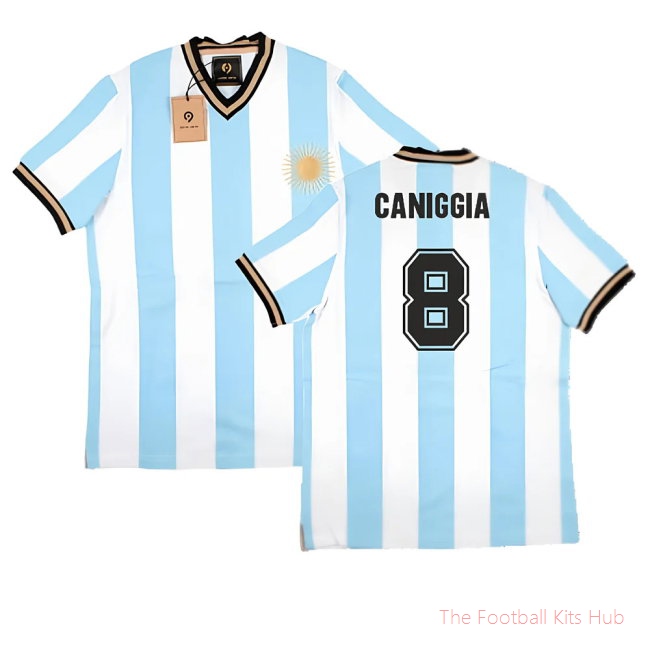False Nein Argentina Home Vintage Shirt (CANIGGIA 8)