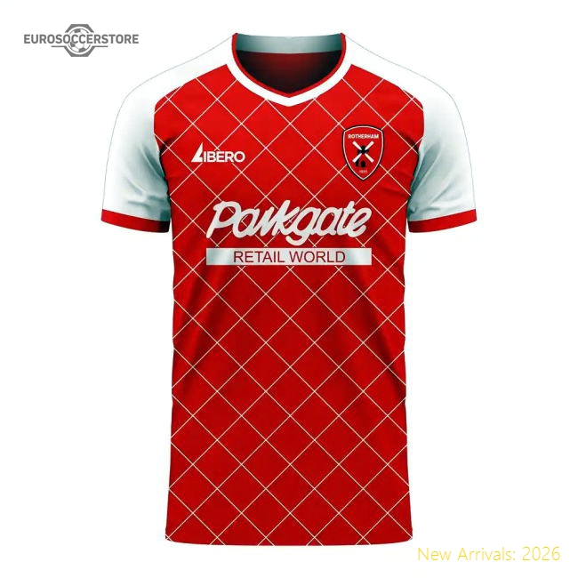 2025-2026 Rotherham Home Concept Football Kit Libero For Premier