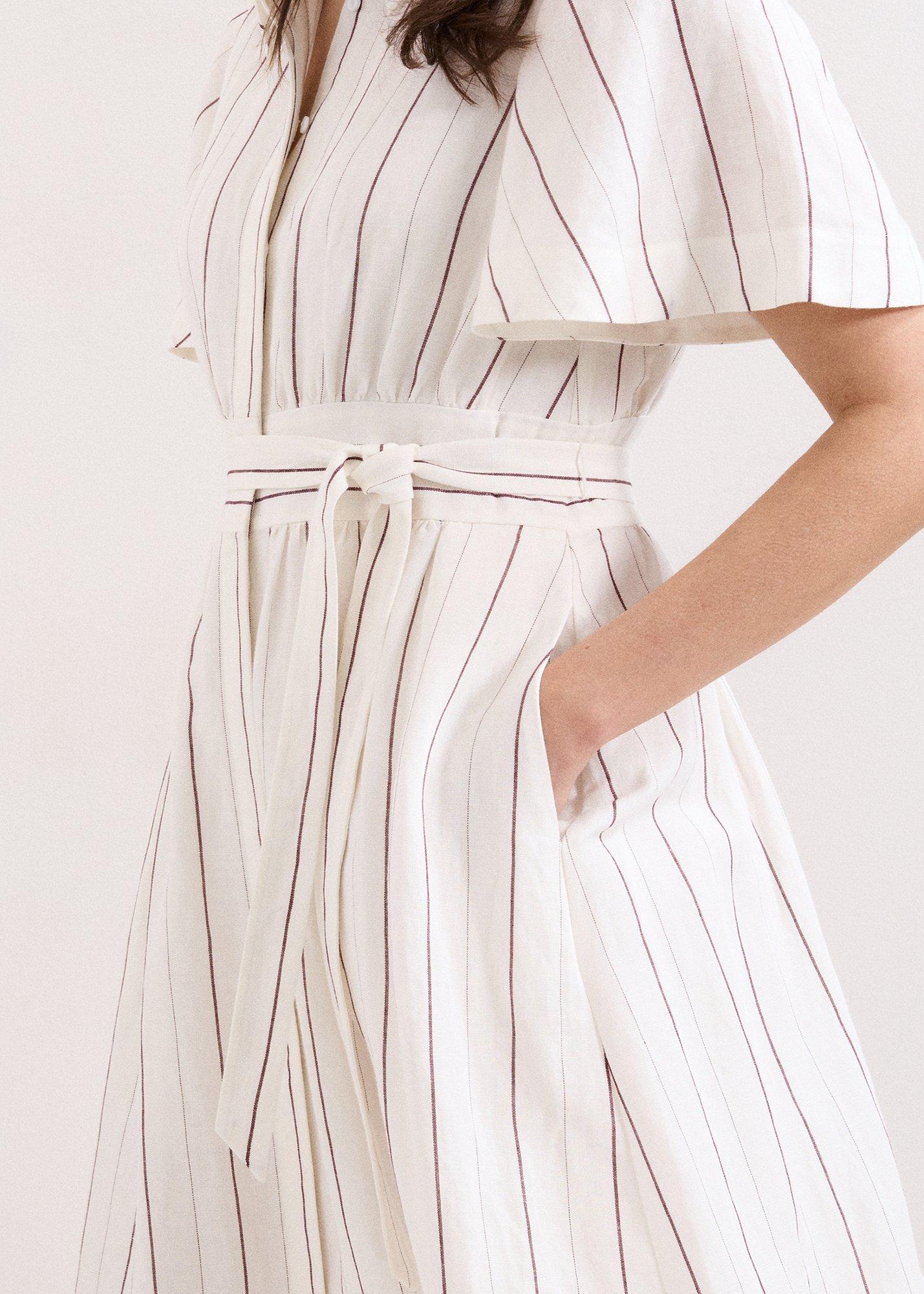 Marielle White Stripe Shirt Dress