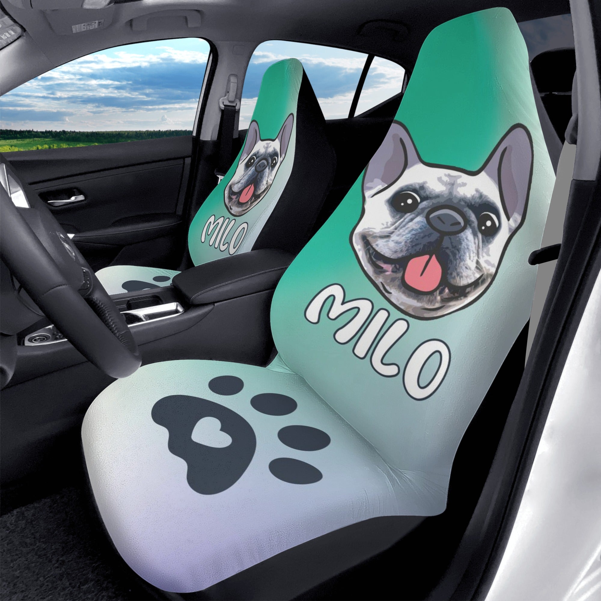 French Bulldog Custom Car Seat Cover With Frenchies Name Car Seat
