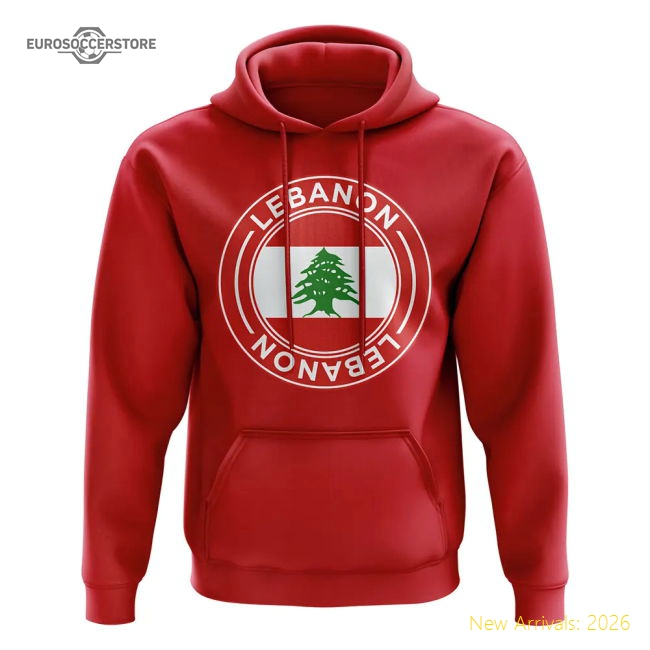 Lebanon Football Badge Hoodie (red) - Premium Collection