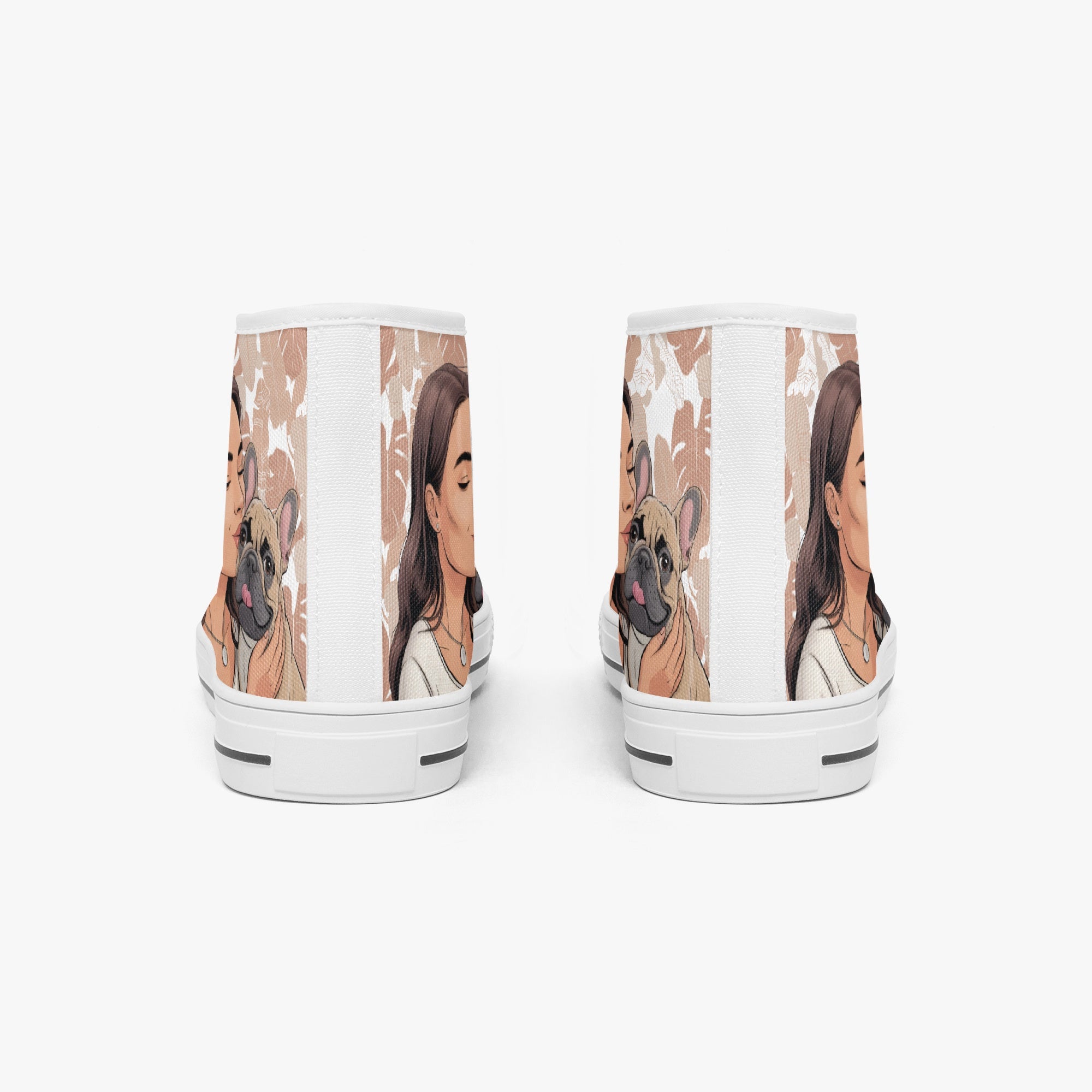 - French Bulldog Themed Classic High-top Canvas Shoes Casual Wear