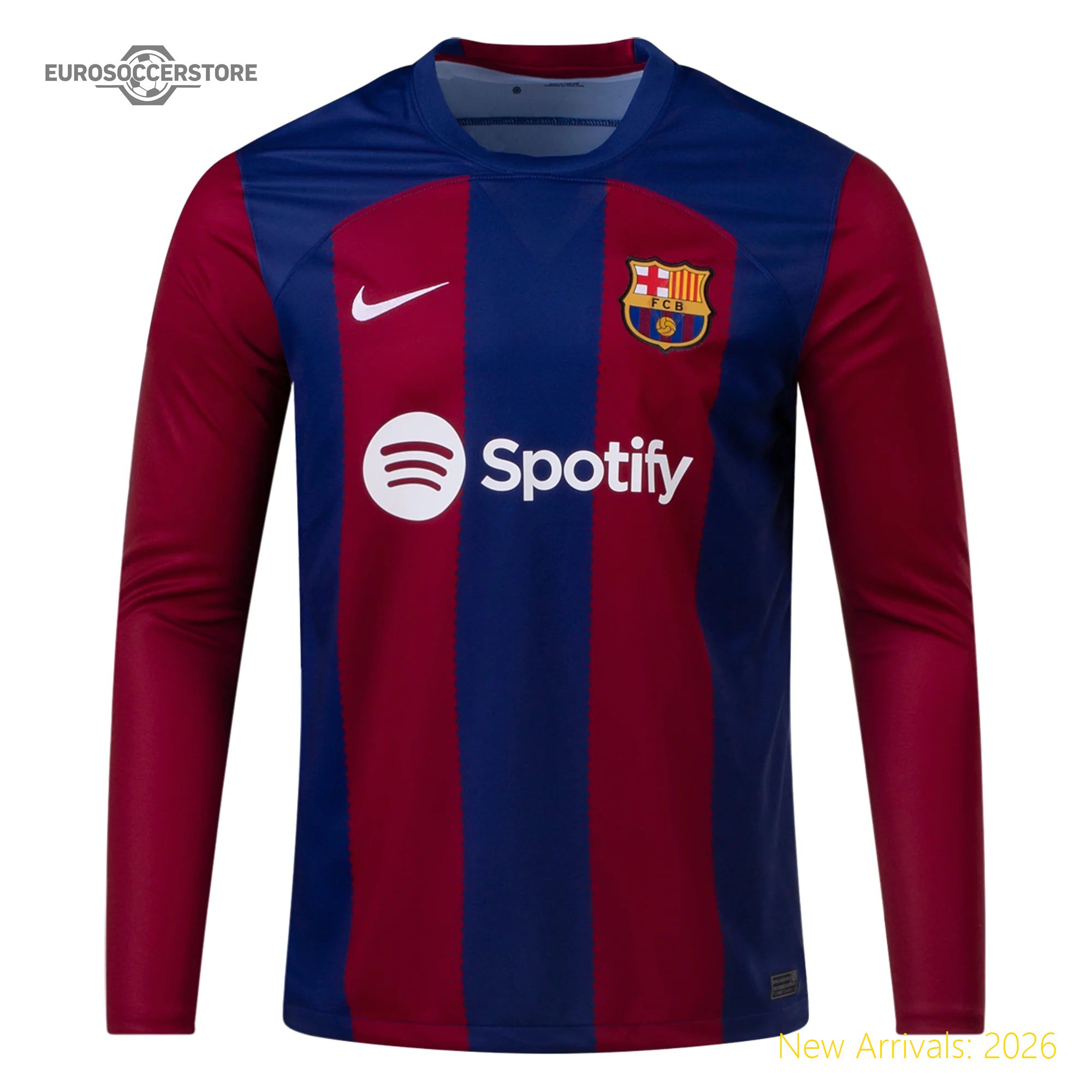 Men Bar Barcelona Long Sleeve Home Home Authentic Jersey 2023