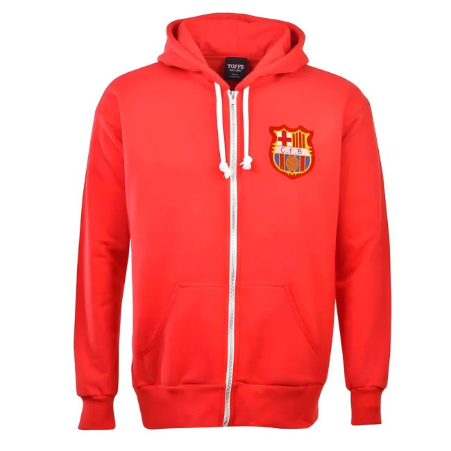 2025-2026 Premium Barcelona Hoodie Red - Comfort Fit Modern - La