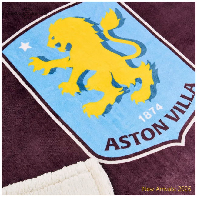Official Aston Villa Fc Sherpa Fleece Blanket - Premium Quality