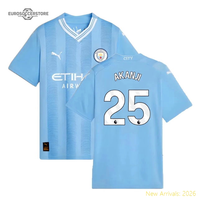 2023-2024 Man City Home Shirt (Kids) (AKANJI 25)