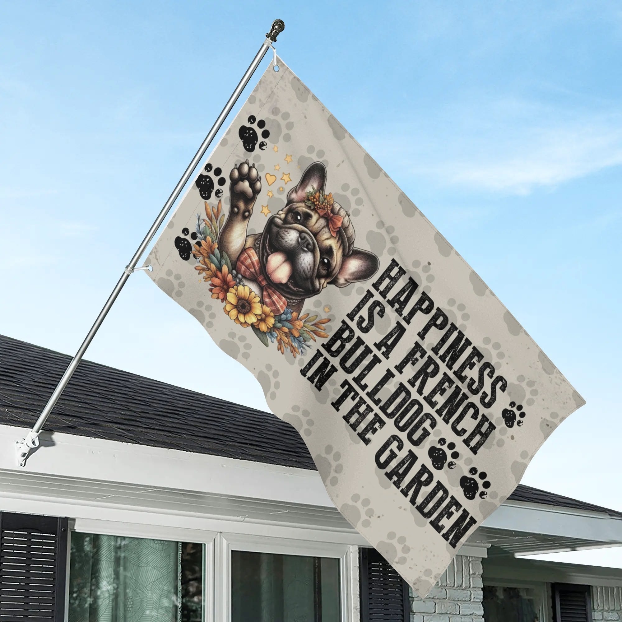 Trendy Louis - Garden Flags For Frenchie Lovers for French Durable