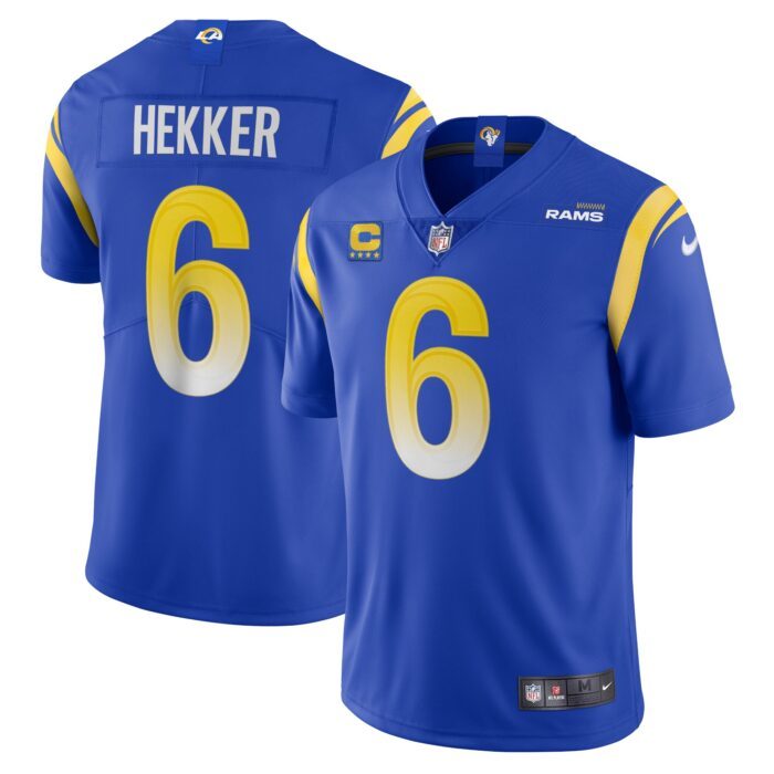 Men's Los Angeles Rams Johnny Hekker Nike Royal Captain Va...