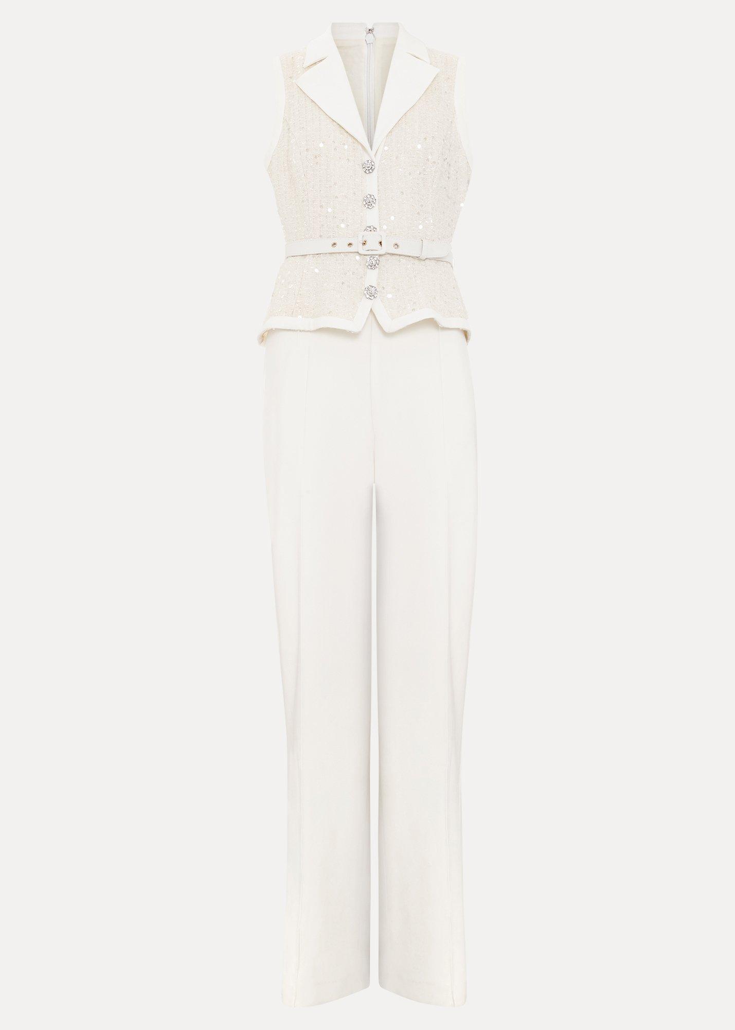 Ruby Sequin Bodice Wide Leg Jumpsuit
