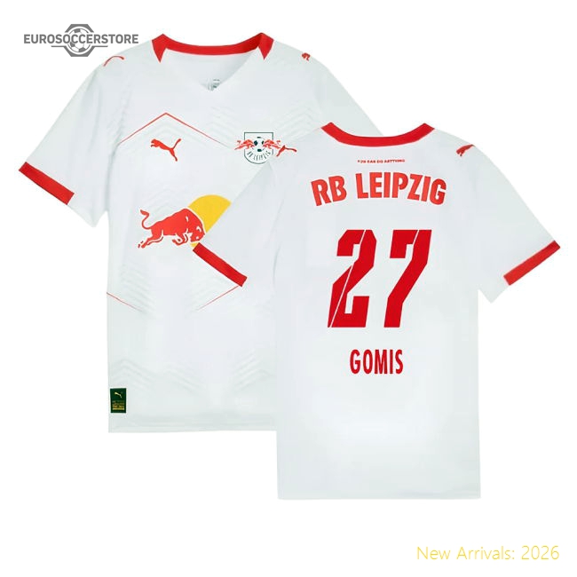 Authentic 2025-2026 Red Bull Leipzig Home Shirt (Kids) (Gomis 27)