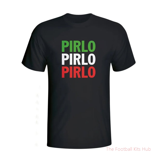 Andrea Pirlo Italy Player Flag T-shirt (black)