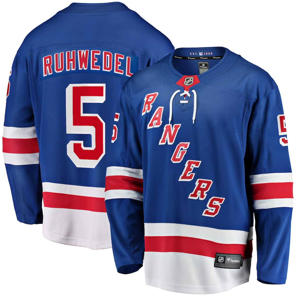 [JED] Women's Chad Ruhwedel New York Rangers Home Premier?Breakaway Player Jersey - Blue