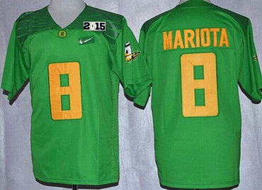 Men's None Green 2015 premium Marcus Mariota #8 game jersey Jersey