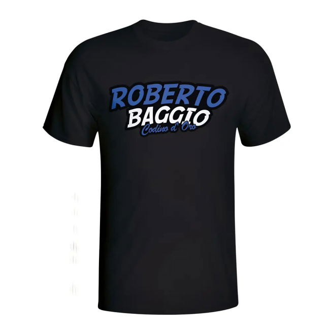 Roberto Baggio Comic Book T-Shirt (Black) Netherlands Netherlands