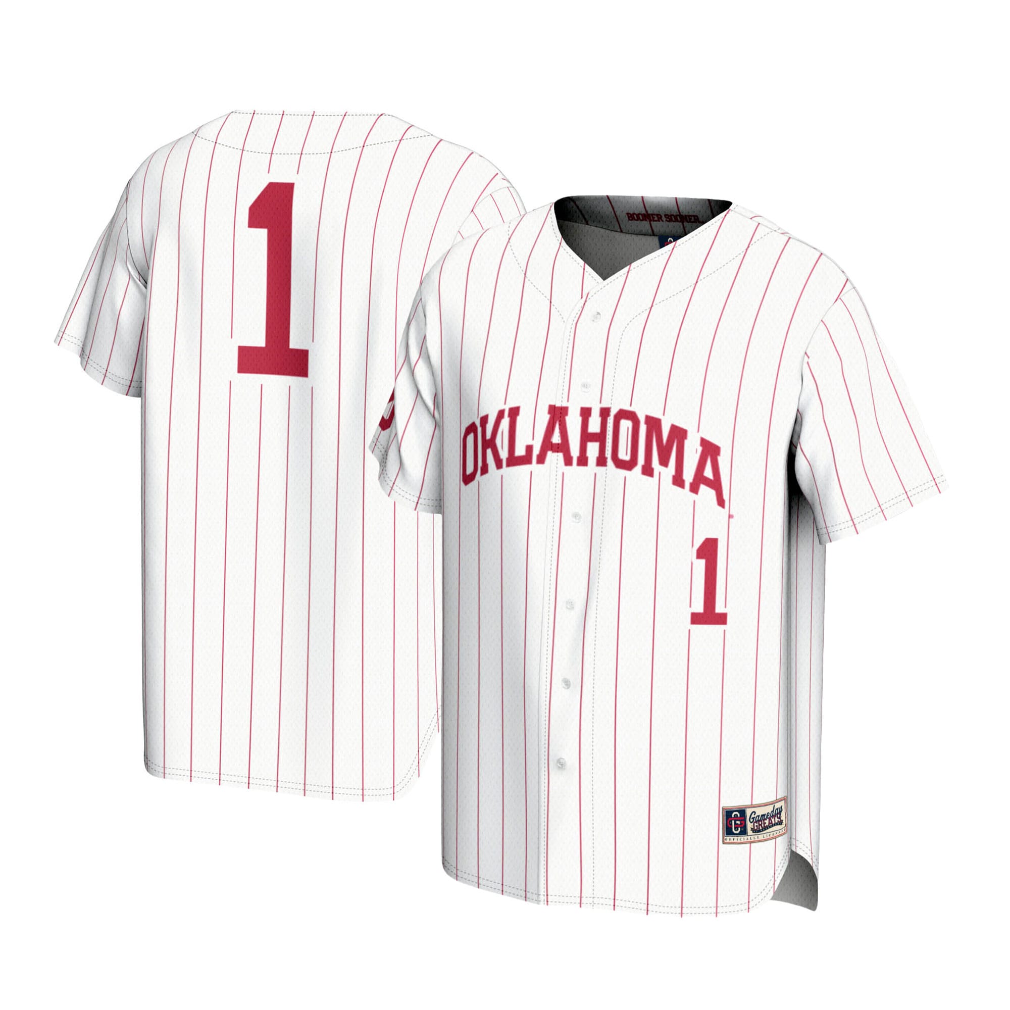 [NJP] Oklahoma Sooners GameDay Greats Lightweight Baseball Jersey - White
