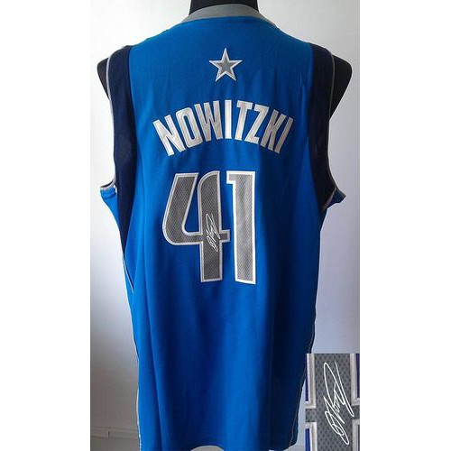 Blue Dallas Mavericks #41 Mavericks Jersey - Fabric Game Day Wear