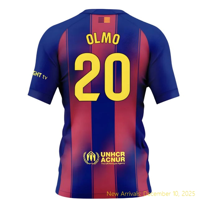 2025-2026 Barcelona Home Shirt - Professional Soccer (Olmo 20) - Kids...